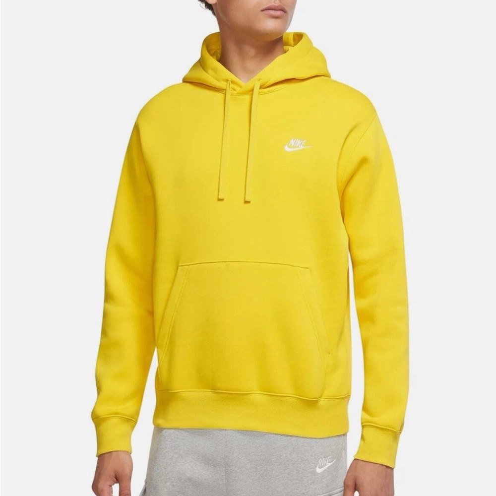 Nike Yellow Sweatshirt with Classic Hood and Ribbed Cuffs